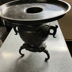 花挿し　アンティークオブジェ　唐銅　薄端