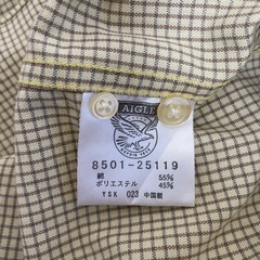 AIGLEエーグル　ベージュチェック柄長袖シャツの画像