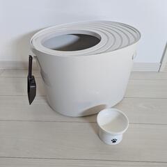 美品 猫用品セット 猫トイレ 高台食器 子猫向き