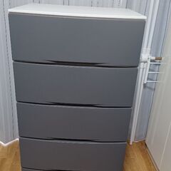 収納ケース5段(プラスチック製、キャスターなし)