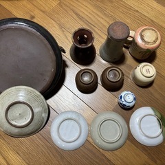 ⑯陶器いろいろ　たぶん七宝焼と思われる小皿も一緒に　画像１＆画像３　合計15点の画像