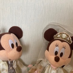 値下げ ミッキー ミニー ペア ぬいぐるみ ウエディング　の画像
