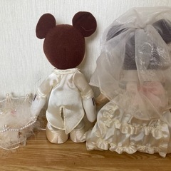 値下げ ミッキー ミニー ペア ぬいぐるみ ウエディング　の画像