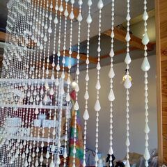 ビーズカーテン　ホワイト 【あげちゃう企画 12/12～】の画像