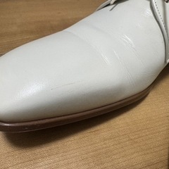 【メンズウェディングシューズ】Men's / Plane Toe / Whiteの画像
