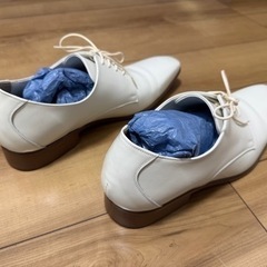 【メンズウェディングシューズ】Men's / Plane Toe / Whiteの画像