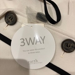 earth music & ecology 新品 3wayダブルロングコート オフホワイト ファー襟付の画像