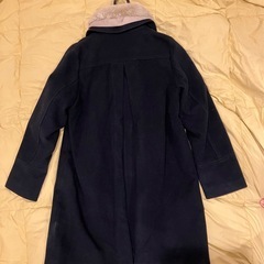earth music & ecology 新品 3wayダブルロングコート ダークネイビー　ファー襟付の画像