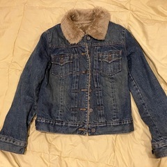 美品 GAP レディース防寒デニムジャケット ファー襟の画像