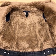 美品 GAP レディース防寒デニムジャケット ファー襟の画像