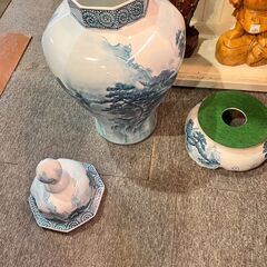 【愛品館 市原店】】✔店頭取引限定✔有田焼 金龍窯 龍成作 飾り壺の画像