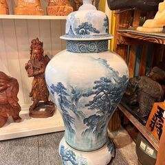 【愛品館 市原店】】✔店頭取引限定✔有田焼 金龍窯 龍成作 飾り壺の画像