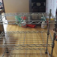 メタルラック3段、小物置、整理、商品棚、４５ｘ２１ｘ４７