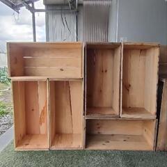 中古　りんご  木箱  ビンテージ風 古箱 収納 インテリア　の画像