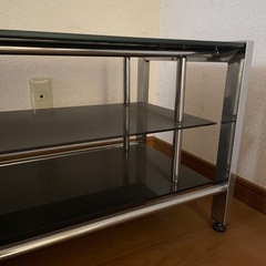 ガラステーブル　黒ガラス　の画像
