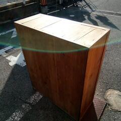 レトロガラス茶棚　古道具　古家具の画像