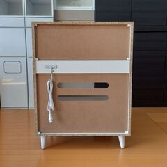 幅60 奥行40 高さ80 キャビネット マルチキャビネット ホワイト 北欧 収納 リビング収納 スライド棚 コンセント付の画像