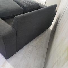 49⭐️2人掛け IKEAファブリックソファ ダークグレー⑤