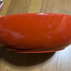 朱色の漆器　木製のくりぬき　捏鉢　こね鉢　寿司桶の画像