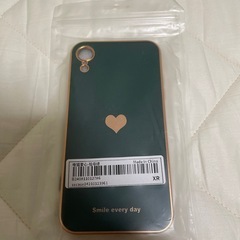 iPhoneXR用スマホケース グリーン×ゴールド