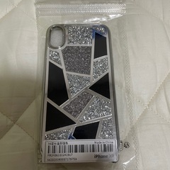 iPhoneXR用スマホケース シルバー×ブラック