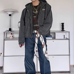 濃紺 ストレートデニム パンツの画像