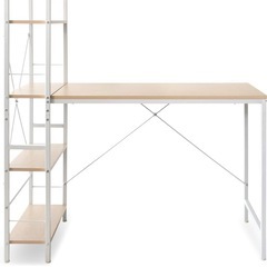 ラック付きデスク ホワイト×ウッド【解体無し0円】の画像