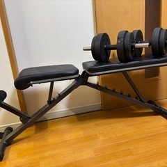 　【商談中】トレーニングベンチ&ダンベル2セットの画像