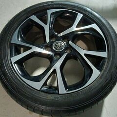夏用☆美品☆トヨタ C-HR純正 18インチ【~90％ 富山】C-HR トヨタ純正 夏 2022年 225/50R18 中古4本 カローラクロス エスティマ　ブラック＆ポリッシュ 色