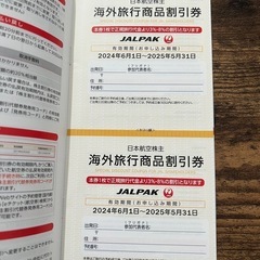 日本航空　海外国内商品割引券＋国内航空券50％割引の画像