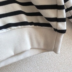 GRL クロップドボーダースウェット[cb1255]アイボリー×ブラックの画像