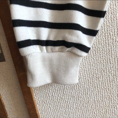 GRL クロップドボーダースウェット[cb1255]アイボリー×ブラックの画像