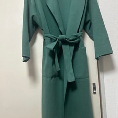 チェスターコート　雑誌掲載　春　コート　おしゃれ　レディース　ロング　グリーンの画像