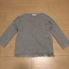 ALPHA CUBIC グレー フリンジニット Mサイズ