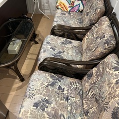 ラタン風椅子セット　テーブル
