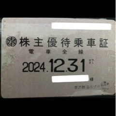 株主優待 乗車証 東武 電車全線 2024年12月31日まで