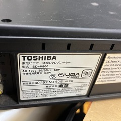 中古●東芝/TOSHIBA●DVD/ビデオレコーダー SD-V800 VHS/DVD一体型ビデオデッキ の画像