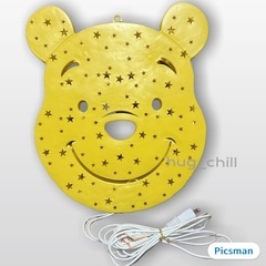 【美品,レア】Disney くまのプーさん フェイスライト 壁掛けライト ルームライトの画像