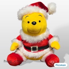 2007年製 Disney×SEGA クリスマス　サンタ くまのプーさん ぬいぐるみの画像