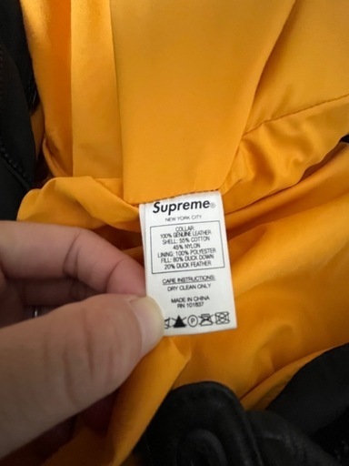 Supreme Leather Collar Puffy Jacket  Lサイズ