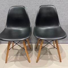 イームズ風チェア　黒　イス　2脚