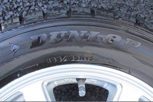 スタッドレス　4本セット 165/65/R13 軽四 スタッドレス バリ山 ダンロップ アルミホイール　PCD100 スタッドレスタイヤ　タイヤ