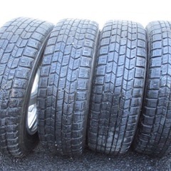スタッドレス　4本セット 165/65/R13 軽四 スタッドレス バリ山 ダンロップ アルミホイール　PCD100 スタッドレスタイヤ　タイヤの画像