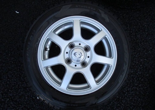 スタッドレス　4本セット 165/65/R13 軽四 スタッドレス バリ山 ダンロップ アルミホイール　PCD100 スタッドレスタイヤ　タイヤ