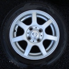 スタッドレス　4本セット 165/65/R13 軽四 スタッドレス バリ山 ダンロップ アルミホイール　PCD100 スタッドレスタイヤ　タイヤの画像
