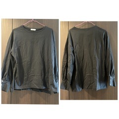 LEPSIM マタニティウェア 袖のボタンがポイントのカットソー ブラックの画像