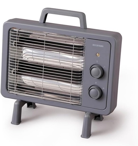 アイリスオーヤマ 電気ストーブ 速暖 転倒時電源OFF 400W/800W 2段階切替 ブラックコートヒーター IEHDB-800-H グレー
