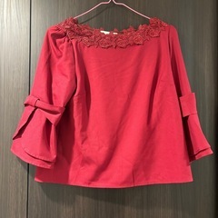 PATTERN fiona レッド カットソー 花柄 リボン M