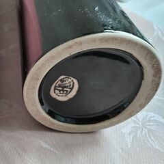 生け花 筒状花器  　草月購入(黒) 　華道　 花瓶　陶器 ヴィンテージ　中古の画像
