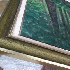 絵画「出羽三山参道」油彩画 油絵 風景画 原画 Ｆ10 出羽三山参道」油彩画 油絵 風景画 原画 F10